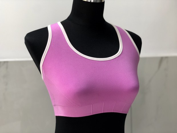 2019 new seamless sports female work word back cross short coat different color edging with chest pad