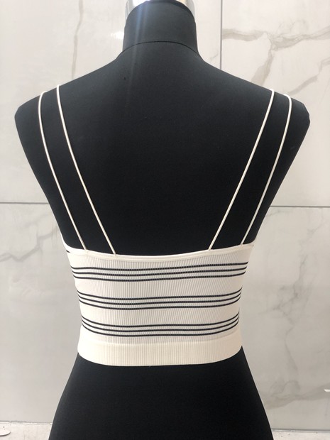 2019 new sling top tube top underwear black and white stripes