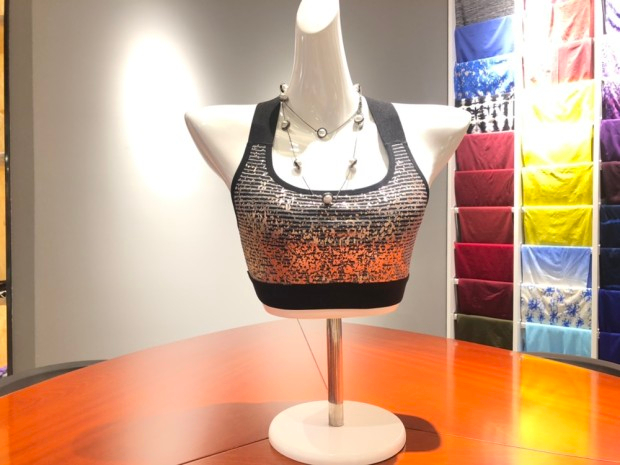 2019 new seamless stripe bronzing offset 2 thick shoulder strap short top
