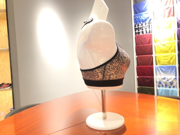 2019 new seamless stripe bronzing offset 2 thick shoulder strap short top