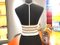 Seamless word beauty back stripe sleeveless blouse sexy special