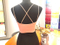 Seamless multi-shoulder strap short vest beauty back watermelon red sexy was thin