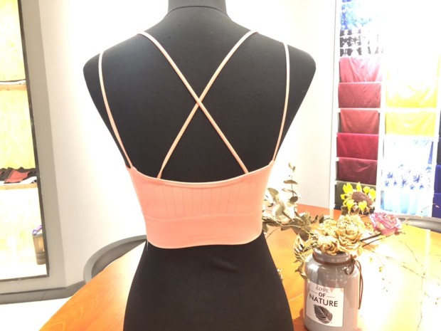 Seamless multi-shoulder strap short vest beauty back watermelon red sexy was thin