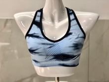 2019 new seamless sports female work short jacket tie-dyed mesh with chest pad