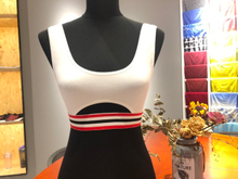 Seamless Striped Ribbon Short Top Thick Shoulder Strap Short Top