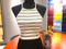 Seamless word beauty back stripe sleeveless blouse sexy special