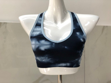 2019 new seamless sports short work word top tie-dyed mesh with chest pad