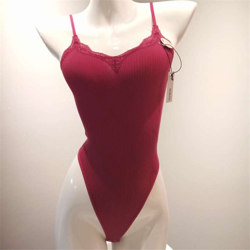 Classic Korean simple lace romper bodysuit