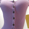 New fashion seamless short sleeve button decoration jumpsuit